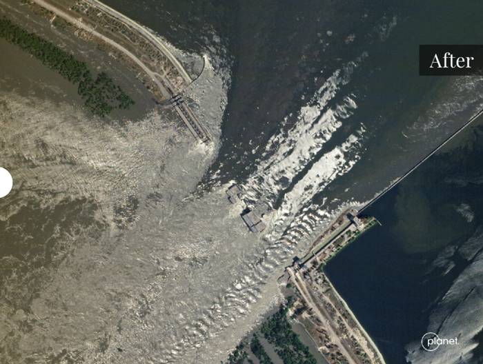 Ukrayna'daki baraj patlaması uydu görüntülerinde 2