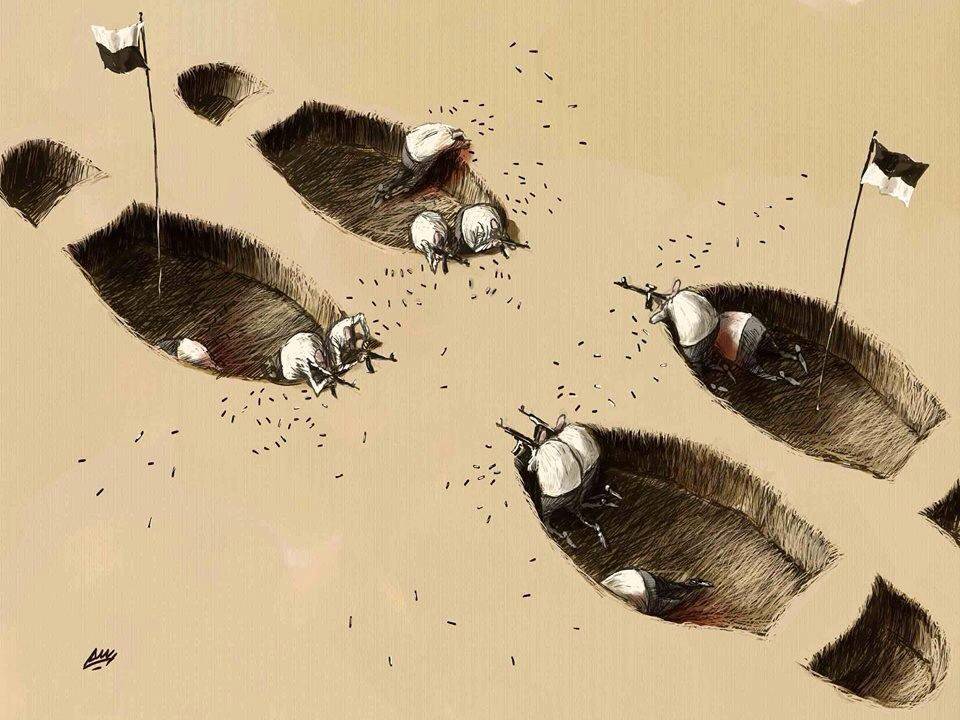 Amjad Rasmi'den 'güçlü karikatürler': Arap sokağı ve Orta 28