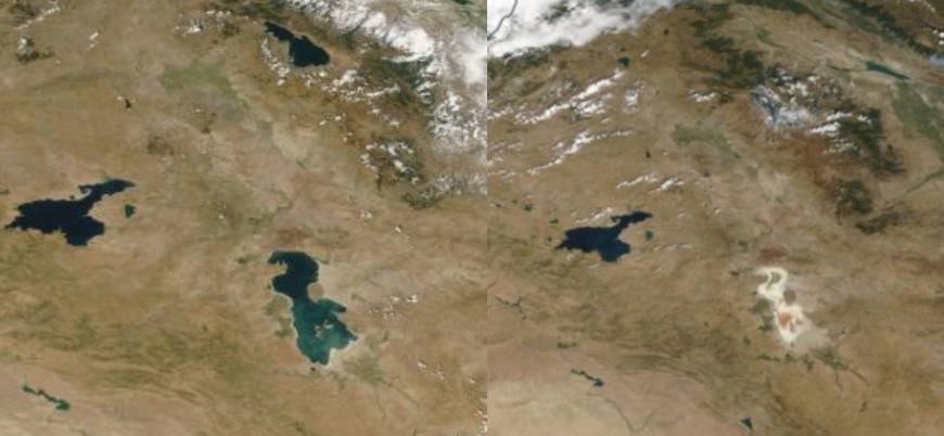 İran'daki Urmiye Gölü tamamen kurumak üzere