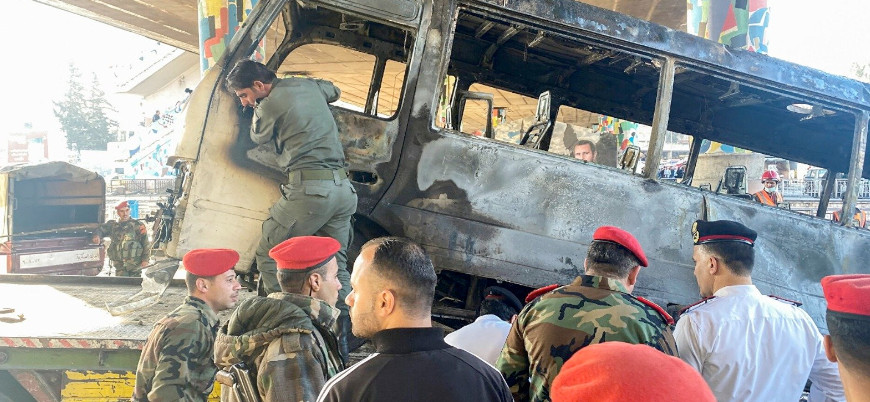 Şam'da rejim askerlerini taşıyan ötobüse saldırı
