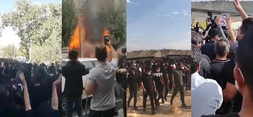 İran'ın Mahabad şehrinde göstericiler devlet binalarını ateşe verdi