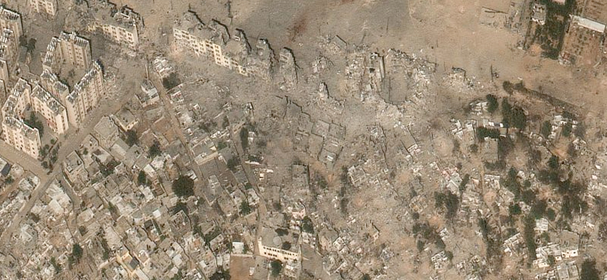 Gazze'de İsrail'in yol açtığı yıkım uydu görüntülerinde