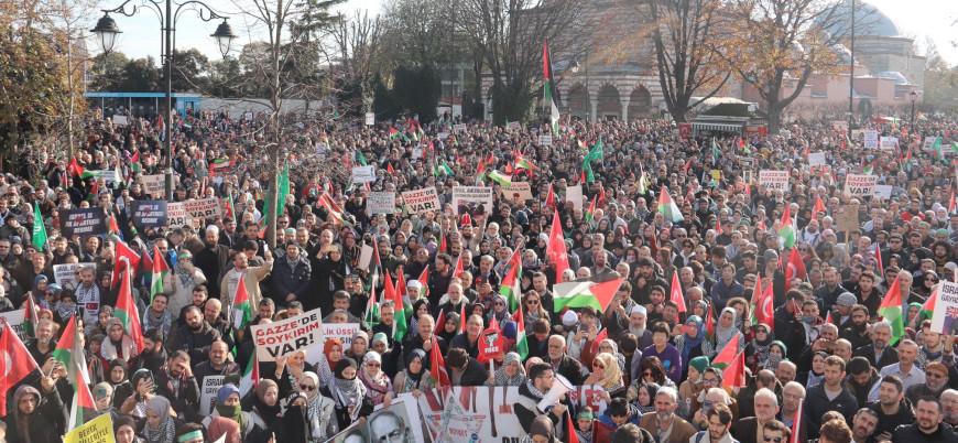 İstanbul'de binlerce kişi Gazze için yürüdü