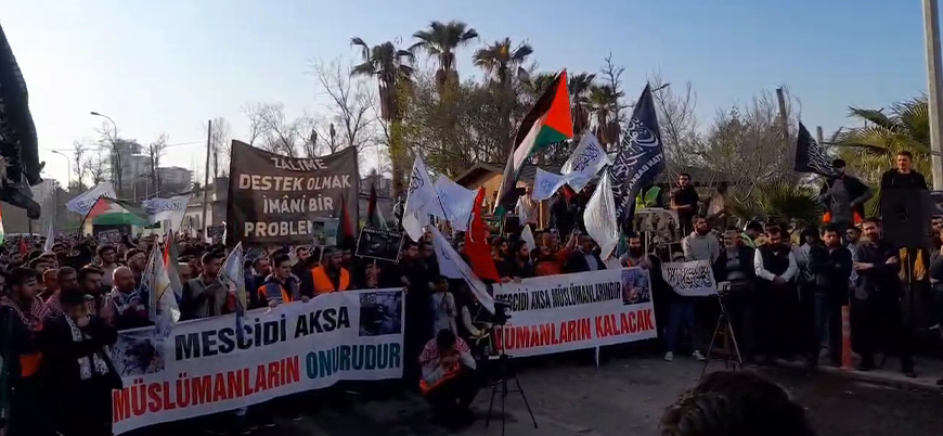 İskenderun'da 'limanlar İsrail'e kapatılsın' protestosu