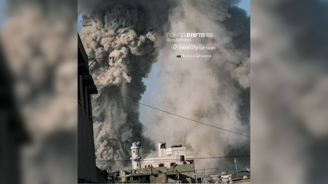 Gazze kent merkezi İsrail bombardımanı altında