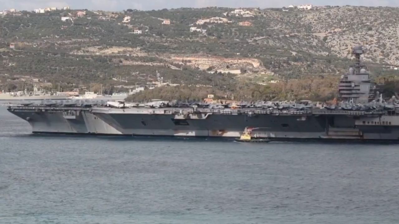 Amerikan uçak gemisi Girit'e ulaştı