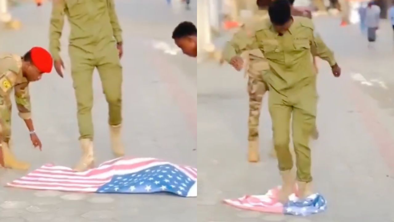 Somali yönetimi Amerikan bayrağına basan askerlerini gözaltına aldı