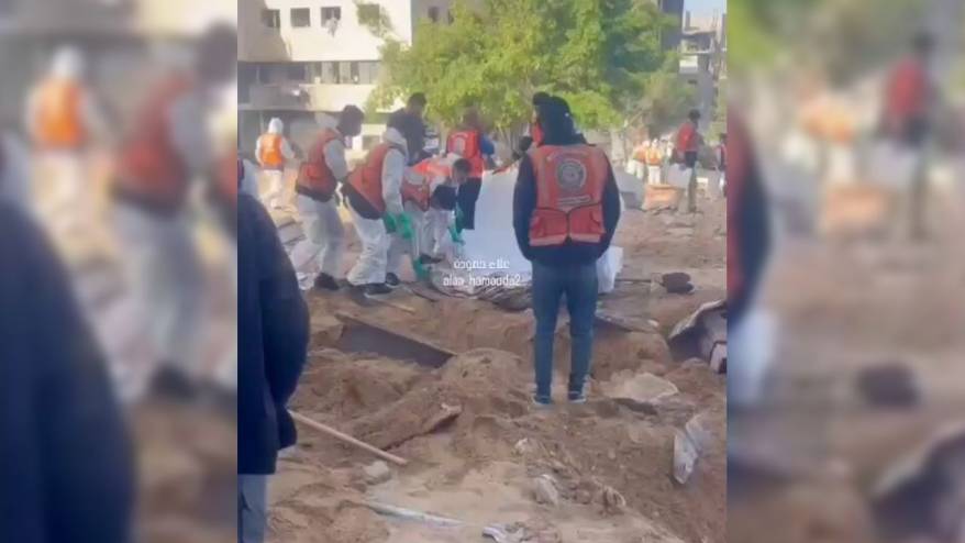 Gazze'deki Şifa Hastanesi'nde yeni bir toplu mezar bulundu