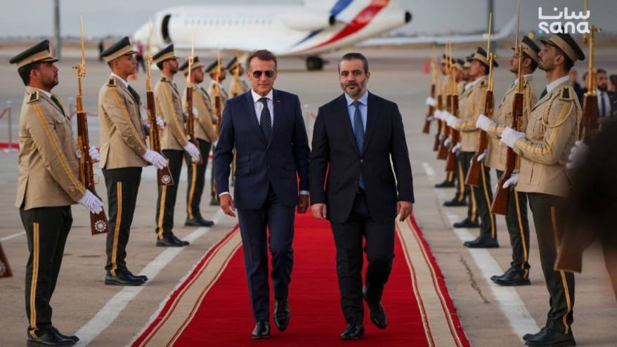 Fransa Cumhurbaşkanı Macron Şam'da